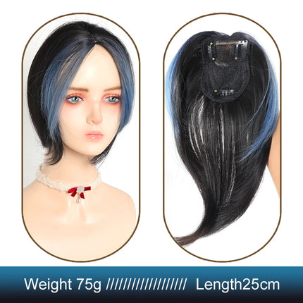 Synthetic Hairpiece Middle Part Topper with Bangs