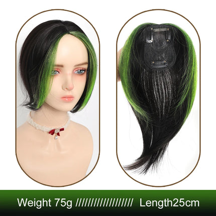 Synthetic Hairpiece Middle Part Topper with Bangs