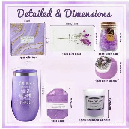 Gifts for Ladies ,Mom, Wife,Girlfriend, Sister-Happy Birthday,Christmas,Valentine's Day,Mothers Day-Lavender Spa Gift Basket Set