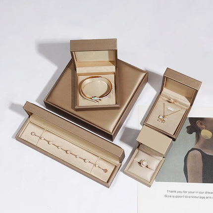 Premium Brushed Leather Jewelry Storage Box | Multi-Slot Rings & Earring Organizer