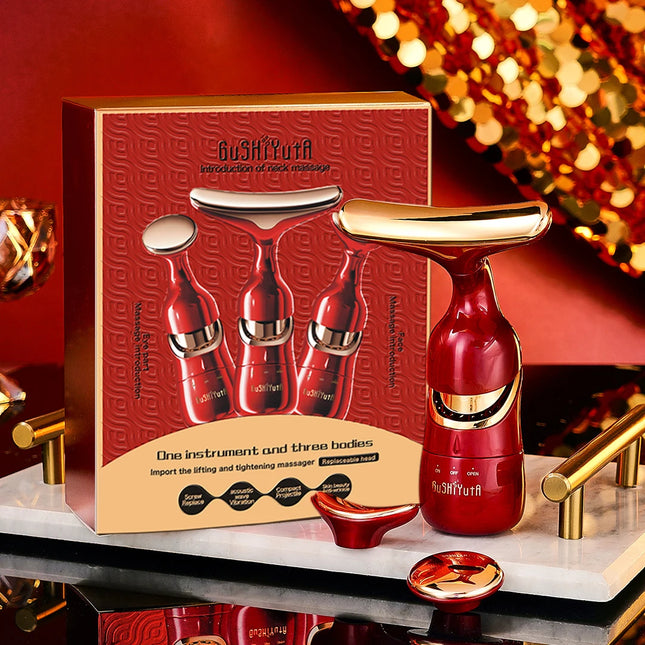 3-in-1 Microcurrent Face & Neck Massager | Anti-Wrinkle Facial Lifting Device
