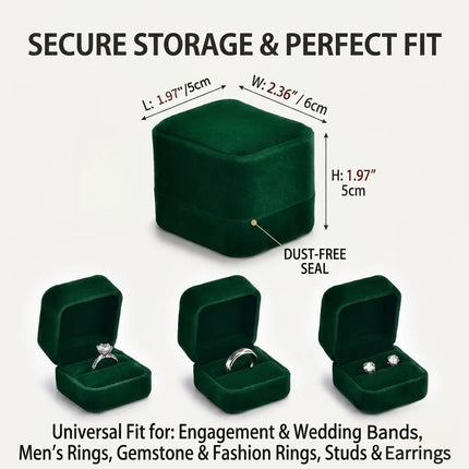Luxury Velvet Ring Box | Elegant Jewelry Gift Box for Proposals