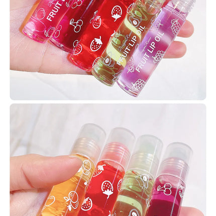Hydrating Fruit Lip Oil – Roll-On Gloss & Moisturizing Lip Balm for Smooth Lips