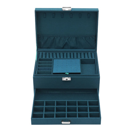3-Tier Velvet Jewelry Box Organizer | Luxury Green Jewelry Storage Case