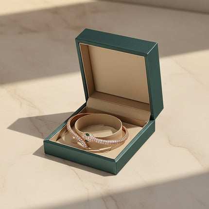 Premium Brushed Leather Jewelry Storage Box | Multi-Slot Rings & Earring Organizer