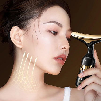 3-in-1 Microcurrent Face & Neck Massager | Anti-Wrinkle Facial Lifting Device