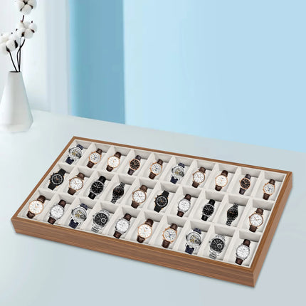 Large 30-Slot Wooden Watch Box Organizer | Premium Watch Collection Display Case