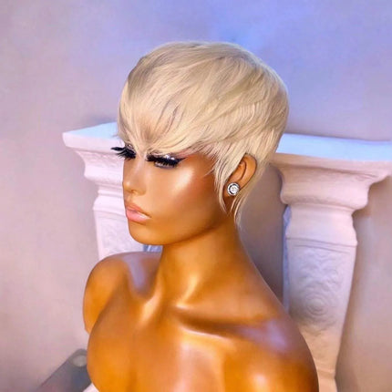Blonde 613 Short Pixie Cut Wig with Bangs
