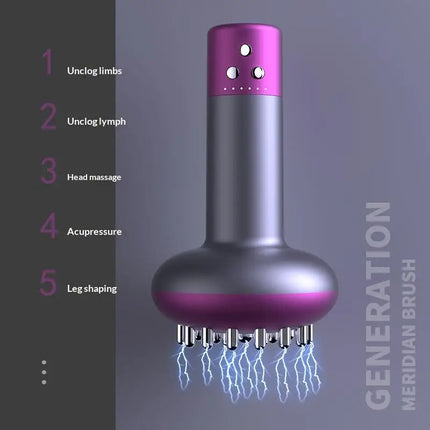 Handheld Electric Lymphatic Drainage Machine Meridian Body Abdominal Massage Brush With Adjustable Guasha Hot Compress