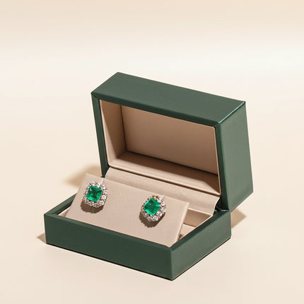 Premium Brushed Leather Jewelry Storage Box | Multi-Slot Rings & Earring Organizer