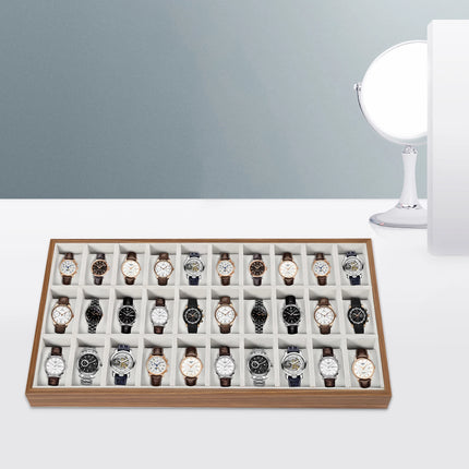 Large 30-Slot Wooden Watch Box Organizer | Premium Watch Collection Display Case