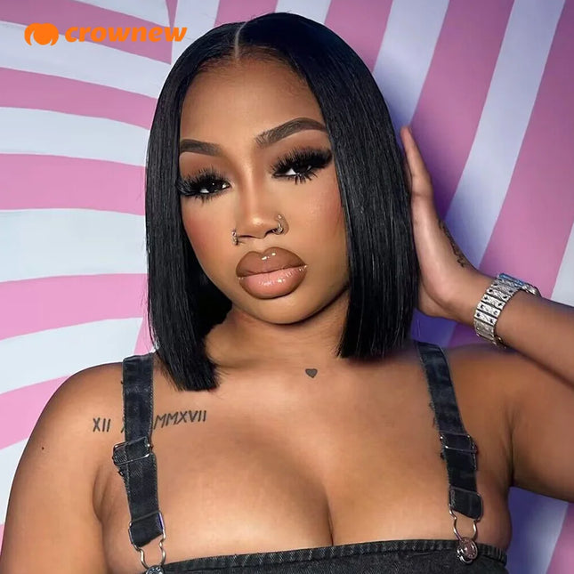 Glueless Straight Lace Front Human Hair Bob Wig