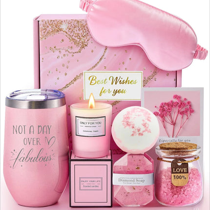 Gifts for Ladies ,Mom, Wife,Girlfriend, Sister-Happy Birthday,Christmas,Valentine's Day,Mothers Day-Lavender Spa Gift Basket Set