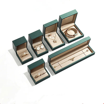 Premium Brushed Leather Jewelry Storage Box | Multi-Slot Rings & Earring Organizer