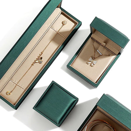 Premium Brushed Leather Jewelry Storage Box | Multi-Slot Rings & Earring Organizer