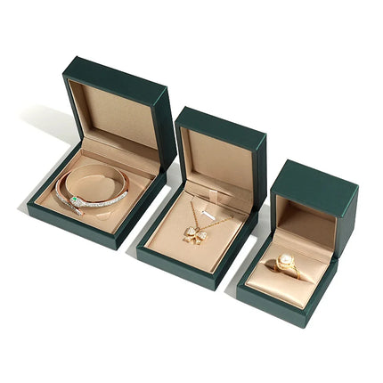 Premium Brushed Leather Jewelry Storage Box | Multi-Slot Rings & Earring Organizer