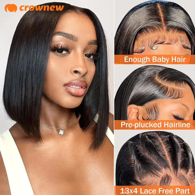 Glueless Straight Lace Front Human Hair Bob Wig