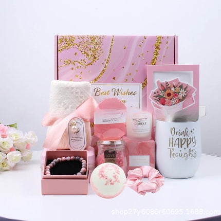 Gifts for Ladies ,Mom, Wife,Girlfriend, Sister-Happy Birthday,Christmas,Valentine's Day,Mothers Day-Lavender Spa Gift Basket Set
