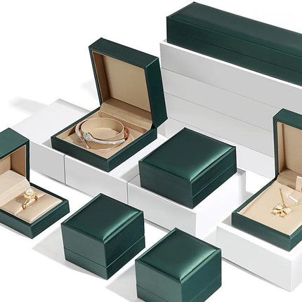 Premium Brushed Leather Jewelry Storage Box | Multi-Slot Rings & Earring Organizer