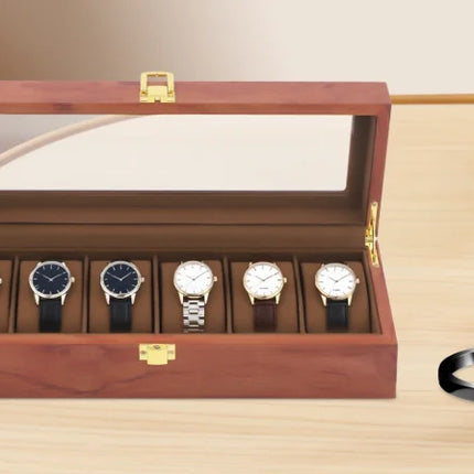 Large 30-Slot Wooden Watch Box Organizer | Premium Watch Collection Display Case