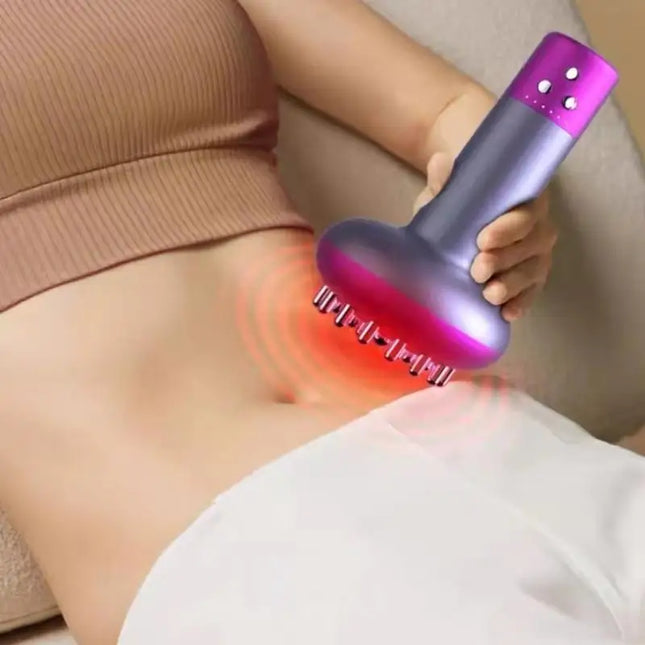 Handheld Electric Lymphatic Drainage Machine Meridian Body Abdominal Massage Brush With Adjustable Guasha Hot Compress