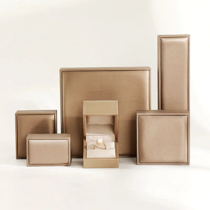 Premium Brushed Leather Jewelry Storage Box | Multi-Slot Rings & Earring Organizer