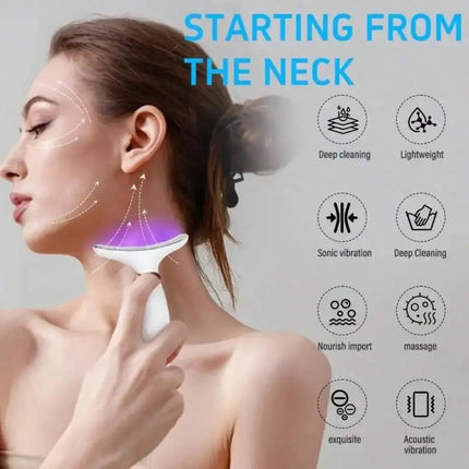7-Color LED Light Therapy Face & Neck Massager | Skin Tightening Device