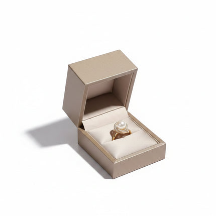Premium Brushed Leather Jewelry Storage Box | Multi-Slot Rings & Earring Organizer